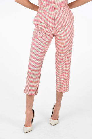 pantalone capri shephard's check a vita regolare