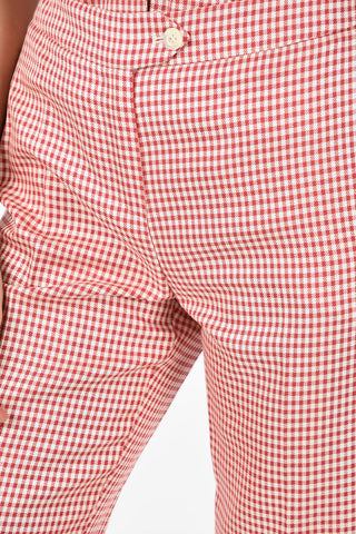 pantalone capri shephard's check a vita regolare