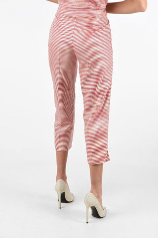 pantalone capri shephard's check a vita regolare