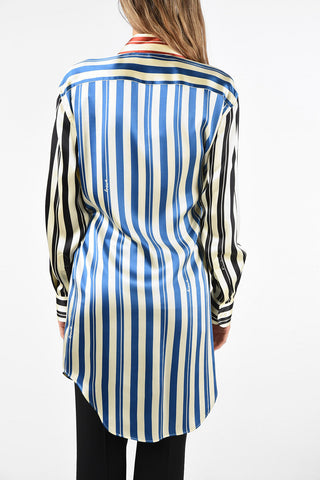 Silk-satin Oversized Shirt with Belt