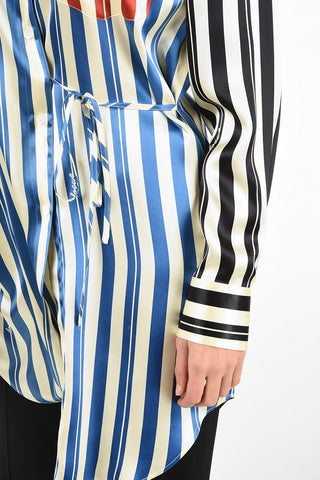 Silk-satin Oversized Shirt with Belt
