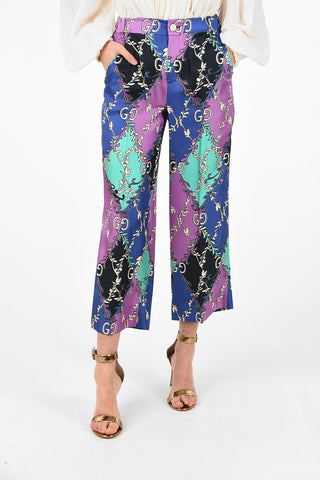 silk All over Logo capri pants