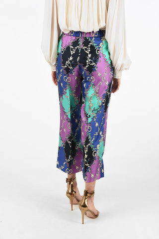 silk All over Logo capri pants