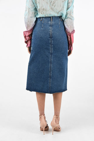 denim knee lenght skirt