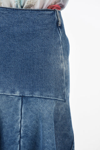 denim knee lenght skirt
