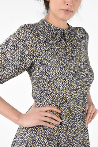 vestito stampa floreale con Chiusura Zip sul Retro