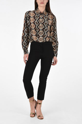 wool Mid-rise waist flat front trousers