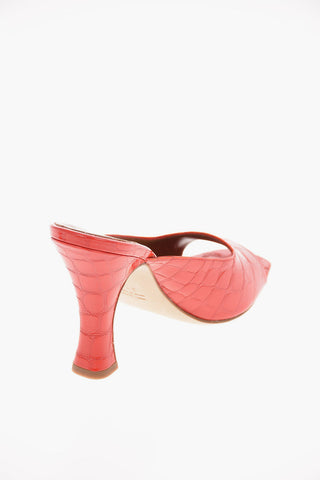 10cm croco print Leather Mules