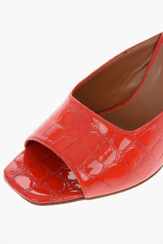 10cm croco print Leather Mules