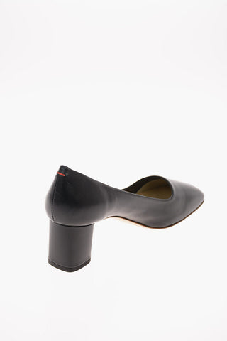 6 cm leather MEGHAN Square Toe Chunky Heel Pumps