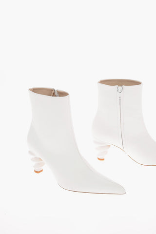 7.5 cm leather ISALND BOOT Point Toe Cone Heel Booties