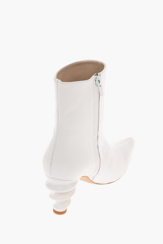 7.5 cm leather ISALND BOOT Point Toe Cone Heel Booties