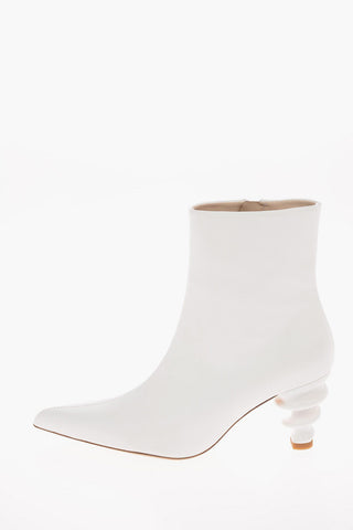 7.5 cm leather ISALND BOOT Point Toe Cone Heel Booties