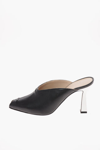 9 cm leather NIVA Peep Toe Mules