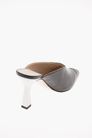 9 cm leather NIVA Peep Toe Mules