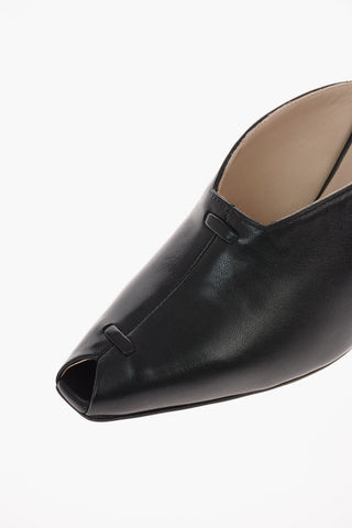 9 cm leather NIVA Peep Toe Mules
