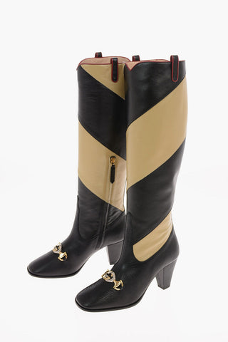 7.5 cm leather two tones Boots