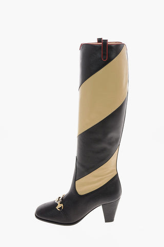 7.5 cm leather two tones Boots