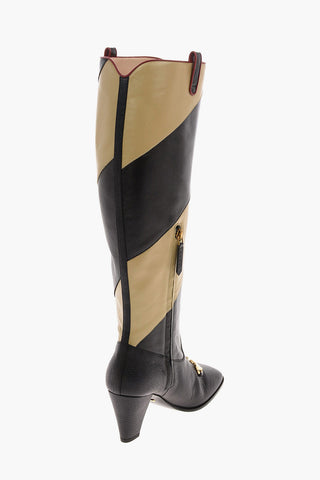7.5 cm leather two tones Boots