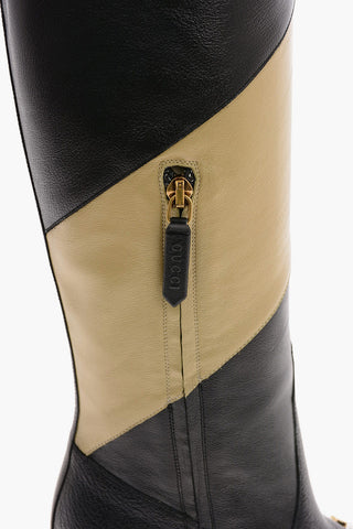 7.5 cm leather two tones Boots