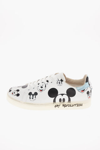 DISNEY Micky Mouse Print Leather ACTION Sneakers