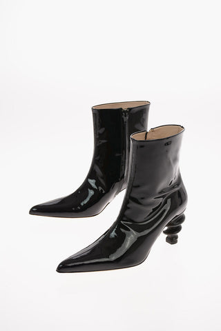 7.5 cm patent leather ISALND BOOT Point Toe Cone Heel Booties