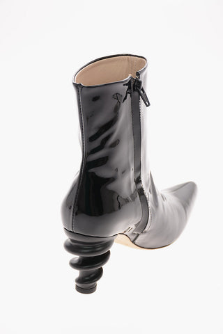 7.5 cm patent leather ISALND BOOT Point Toe Cone Heel Booties