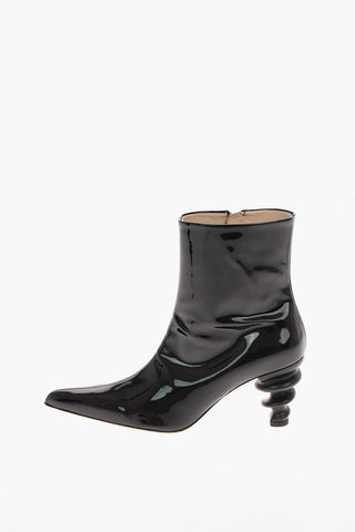 7.5 cm patent leather ISALND BOOT Point Toe Cone Heel Booties