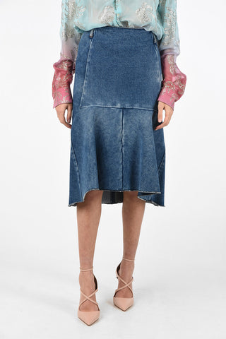 denim knee lenght skirt