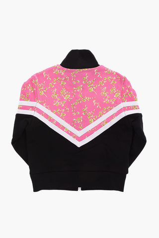 Felpa Fantasia Floreale con Zip