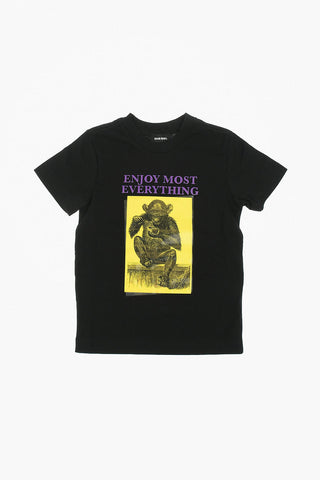 Monkey Print TDIEGOXE Crewneck T-Shirt