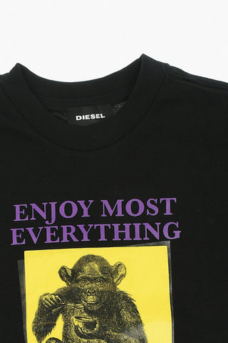 Monkey Print TDIEGOXE Crewneck T-Shirt