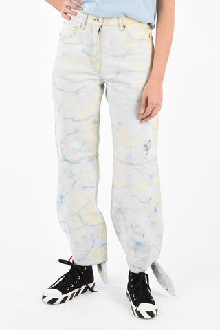 Super Bleach Track Jeans with Bow Ankle