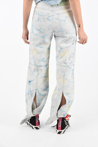 Super Bleach Track Jeans with Bow Ankle