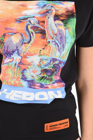 Birds-Print oversize T-shirt