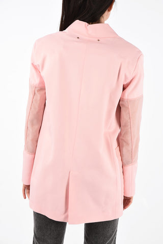 Center Vent Layered Organza Blazer
