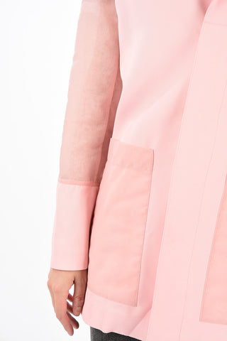 Center Vent Layered Organza Blazer