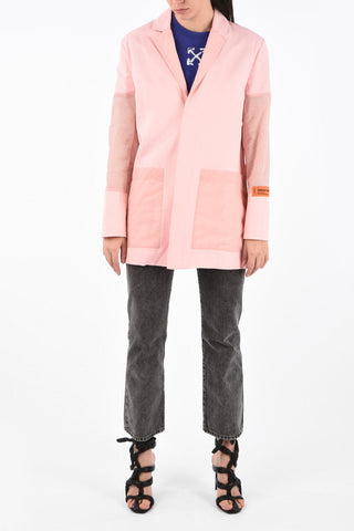 Center Vent Layered Organza Blazer