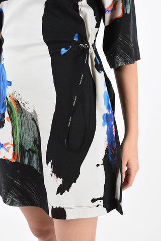 Brushstrokes- Print 3/4 Sleeve Mini Dress