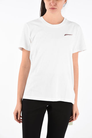 Cotton Printed WOMAN Crew-Neck T-Shirt