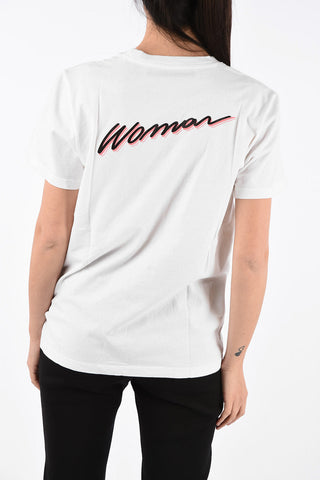 Cotton Printed WOMAN Crew-Neck T-Shirt