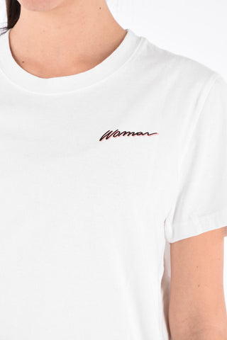 Cotton Printed WOMAN Crew-Neck T-Shirt
