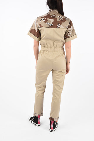 Utility-Style Jumpsuit with Camouflage Details