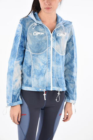 Tie Dye Effect Windbreaker with Hood