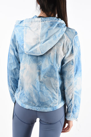 Tie Dye Effect Windbreaker with Hood