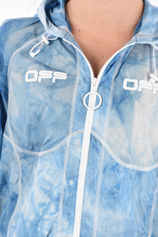Tie Dye Effect Windbreaker with Hood
