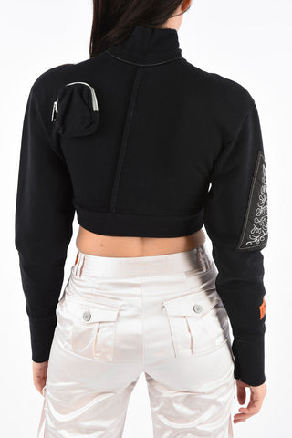 SAMI MIRO VINTAGE half zip mock-neck Crop sweatshirt