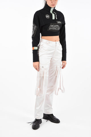 SAMI MIRO VINTAGE half zip mock-neck Crop sweatshirt