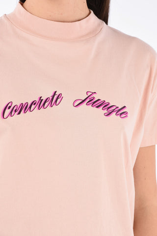 T-Shirt Mock Neck in Cotone