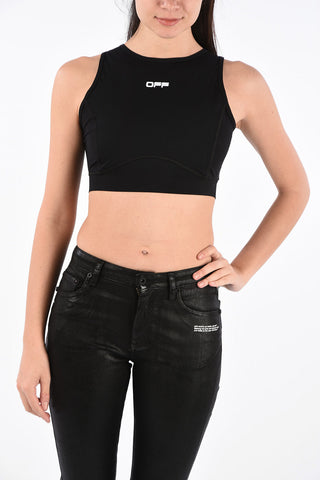 Logo Print Active Crop Top